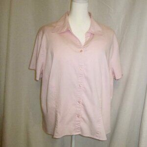 Westbound 2X pink short-sleeve button-down shirt